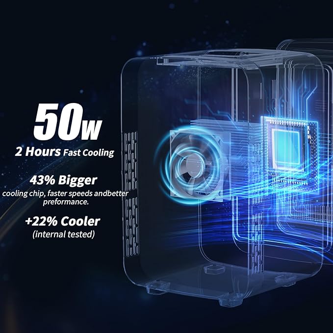 Mini Fridge, 10 Liter/12 Cans Skincare Fridge for Bedroom, 110V AC/ 12V DC Thermoelectric Cooler