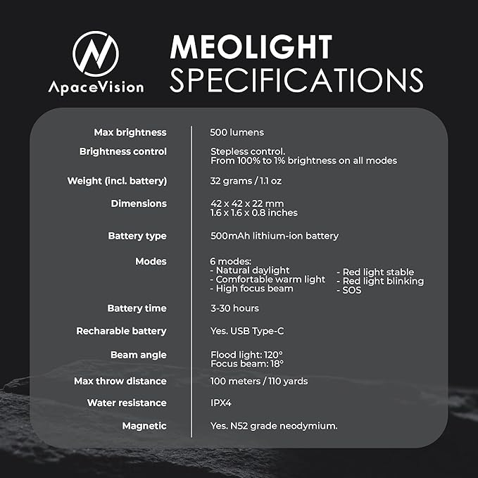 MEOLIGHT 500 Lumen Light for Running, Dogs, Walking - Wearable Flashlight Chest LED Safety Light