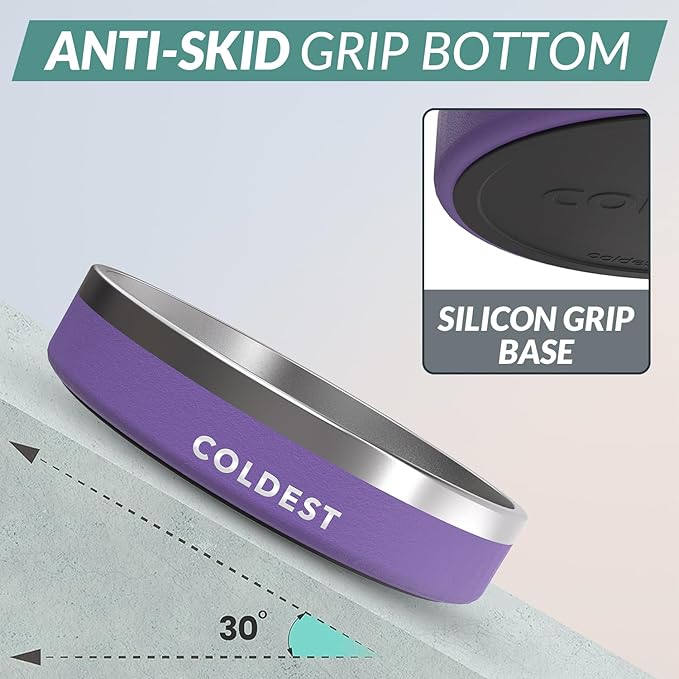 Coldest Dog Bowl - Anti Rust Metal, Non Slip, 3 Layers Insulated Stainless Steel Dog Bowls - Spill