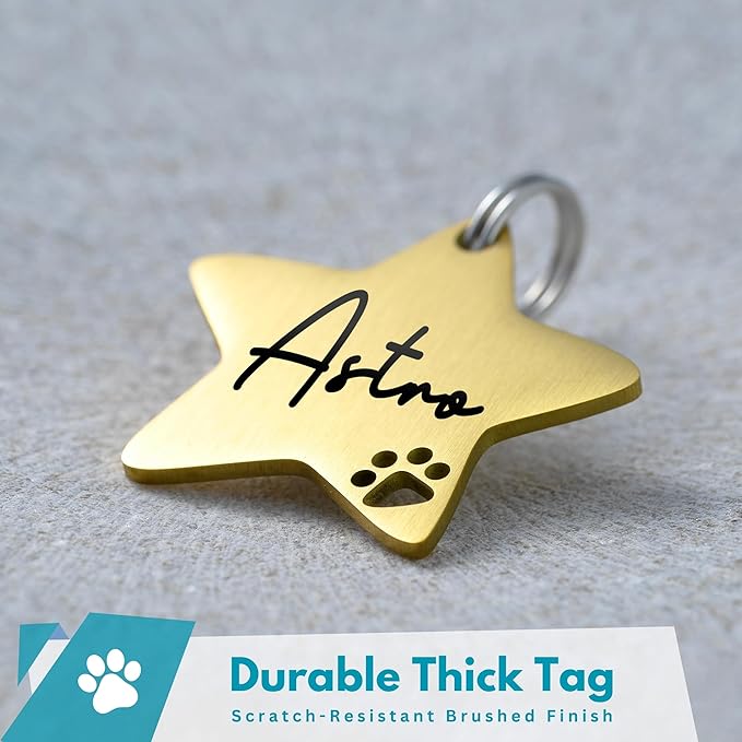 Ultra Joys Dog Tags Personalized for Pets - Hollow Paw Custom Pet ID Tag - Engraved Dog Tag for