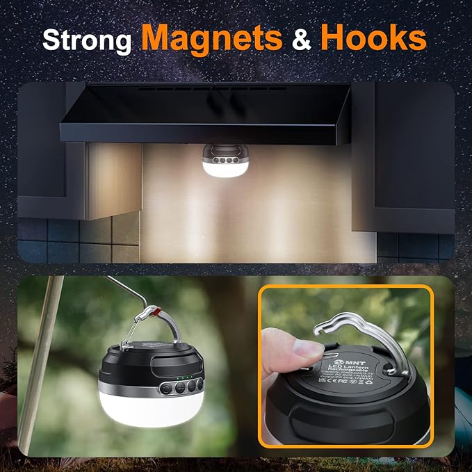 LED Camping Lantern Rechargeable 1400LM, Up to 420H Running Time Camping Tent RGB Light, 10400mAh
