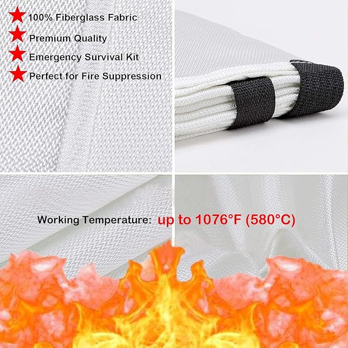 TONYKO Emergency Fire Blankets, Flame Retardant Protection and Heat Insulation Designed for