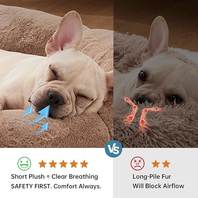 OhGeni 31 inches Calming Donut Orthopedic Dog & Cat Bed for Medium Pets, Warming Comfort Fluffy