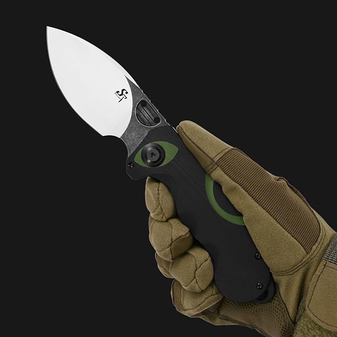 Sitivien ST162 Folding Knife,AUS-10 Steel Blade with G10 Handle Pocket Knife EDC Tool Knife for