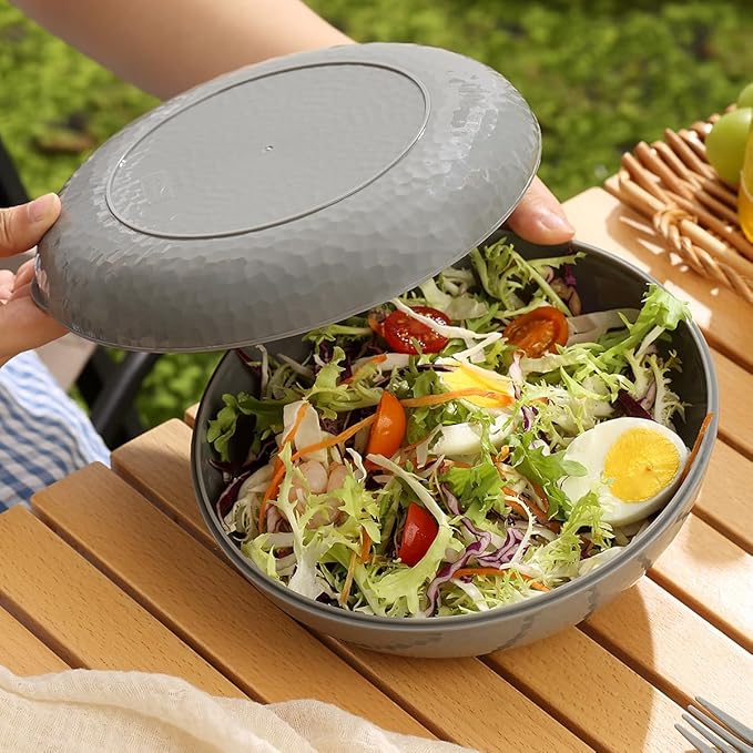 Berglander Camping Mess Kit with Bowl, Plate, Cup, Spoon, Fork, Knife and Carry Bag, Plastic