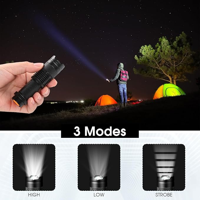 Fumete 20 Pieces LED Flashlight Mini 3 Mode Tactical Torch Small Water Resistant Pocket Flash Light