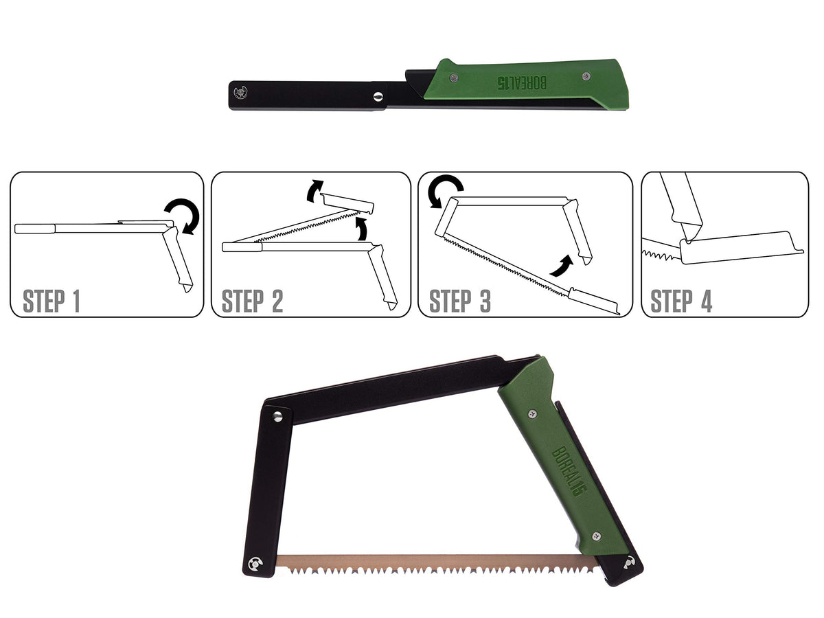 AGAWA - BOREAL15-15 Inch Folding Saw with All-Purpose Saw Blade - Camping Gear For Hiking, Fishing