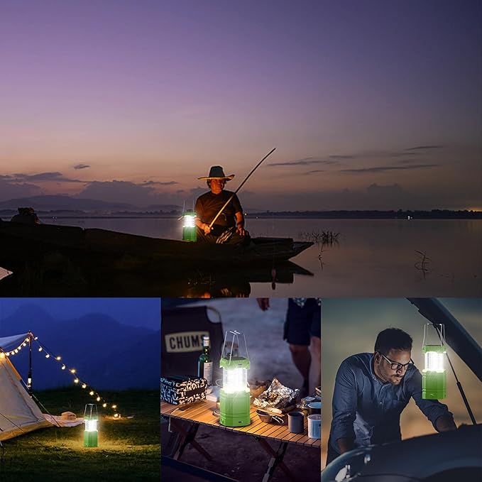 3000mAh Large Capacity Hand Crank Solar Camping Lantern, Portable Ultra Bright LED Torch, 23-26