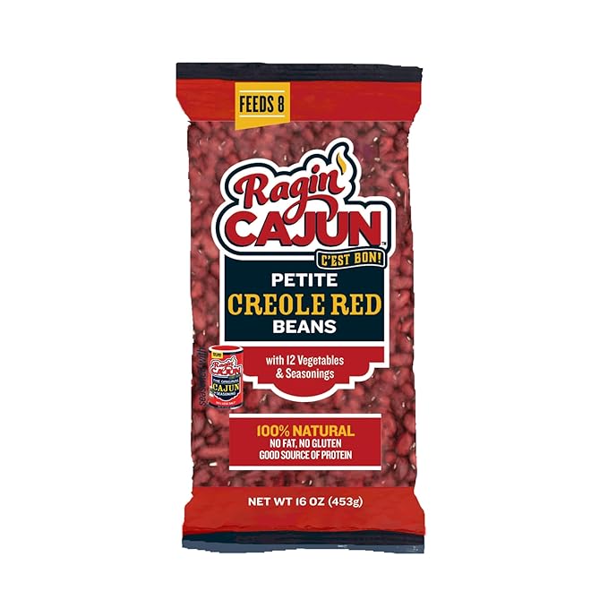 Ragin' Cajun Seasoned Petite Red Beans - 16 oz Bag, Gluten-Free, No MSG - Authentic Louisiana