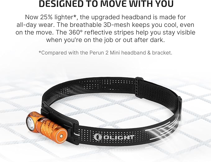 OLIGHT Perun 3 Mini Headlamp 1250 Lumens LED Head Flashlight,Rechargeable Headlight with Red Light