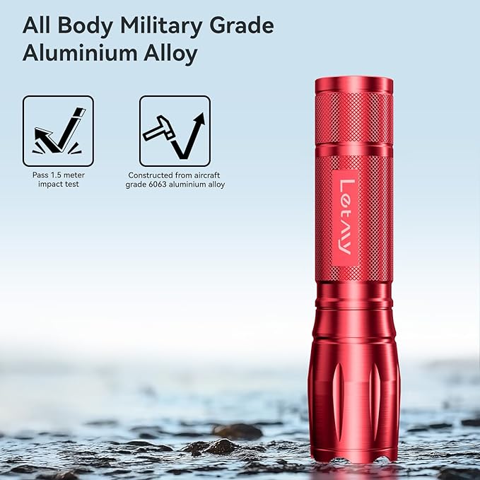LETMY Tactical Flashlight - 2 Pack Bright Military Grade Flashlights High Lumens - Portable