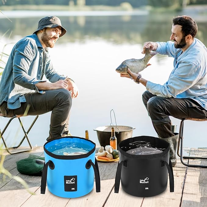 3 PCS 5 Gallon Collapsible Water Bucket, 20L Foldable PVC Bucket with Handles Multiple Use Portable