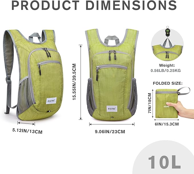 G4Free 10L/15L Hiking Backpack Lightweight Packable Hiking Daypack Small Travel Outdoor Foldable