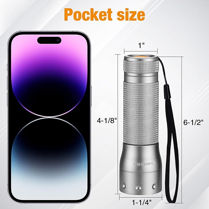 EverBrite Mini LED Flashlight, Zoomable High Lumens 350LM, 3 Modes, 3AAA Batteries Included