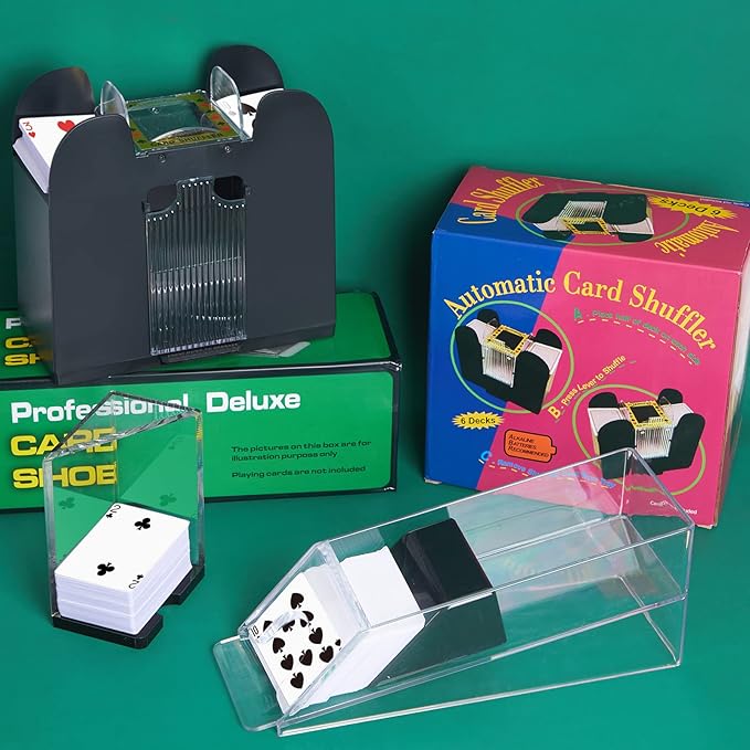 Aoriher Blackjack Game Combo Set Including Blackjack 6 Deck Automatic Card Shuffler 6 Shoe and 6