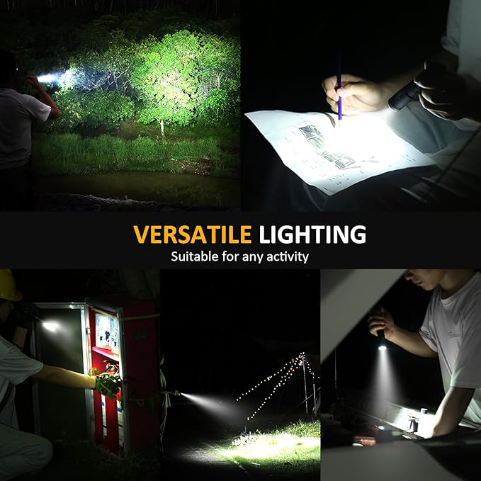 V6 1300 Lumens Rechargeable Flashlight, Compact & Powerful LED Flashlights with Type-C Fast