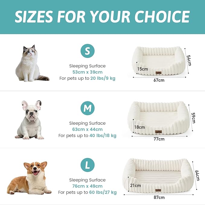 Orthopedic Dog Bed for Medium Dogs & Large Dogs - Washable Rectangle Pet Bed with Anti-Slip Bottom