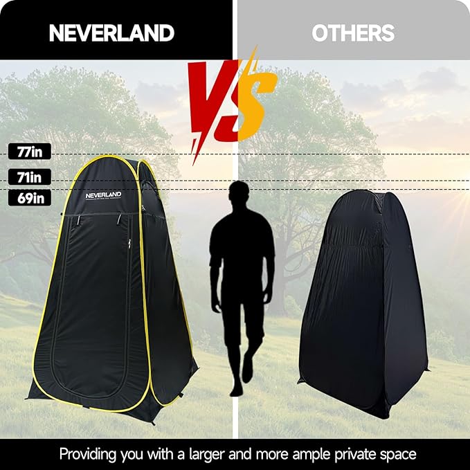 NEVERLAND Pop up Privacy Shower Tent - Portable Changing Shower Tent, Dressing Room, Bathroom