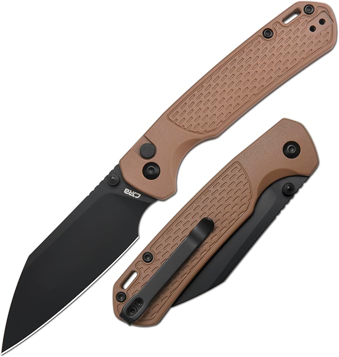 CJRB Pyrite-Light Pocket Knife, 3.34'' Upgraded AR-SFII Steel Blade FRN Handle, Sharp EDC Knives