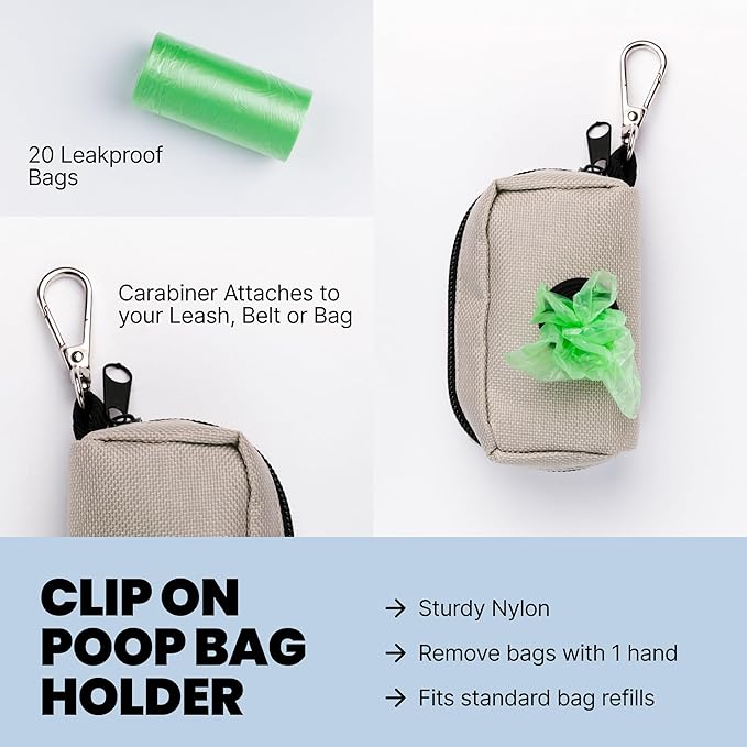 MalsiPree Walking Set with Retractable Dog Leash, Poop Bag Holder, Leak Proof 12 Oz Dog Water