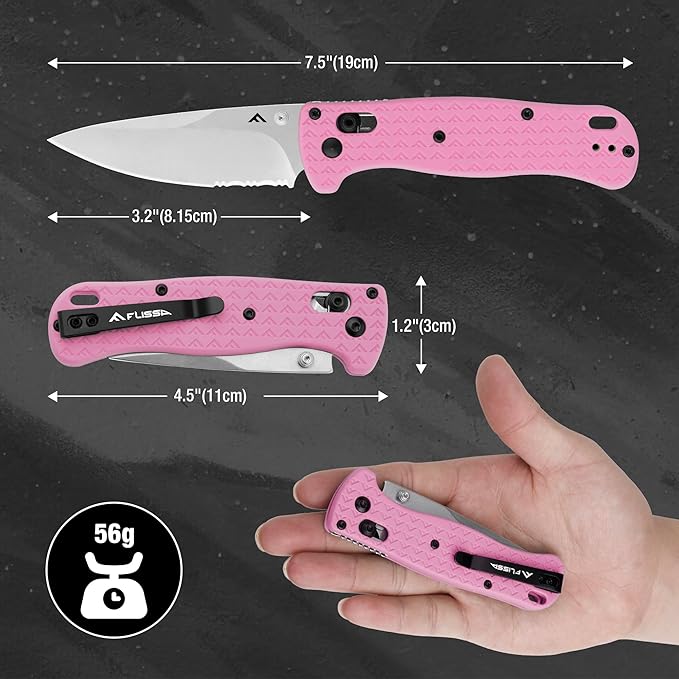 FLISSA 4.5" Folding Pocket Knife, Lightweight EDC Pocket Knife with Axis Lock, 3.2" AUS-8 Steel
