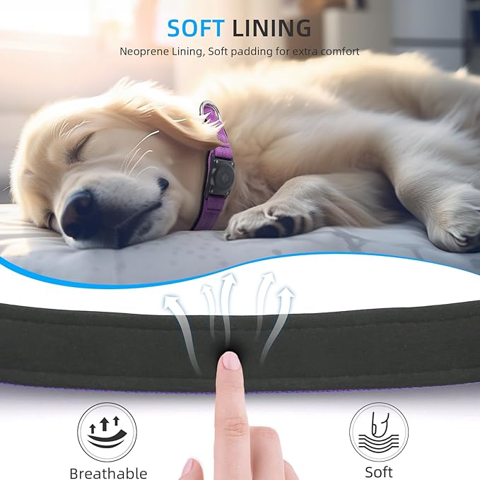Upgraded AirTag Dog Collar, IP68 Waterproof Air Tag Dog Collar Holder, Reflective, Ultra-Durable