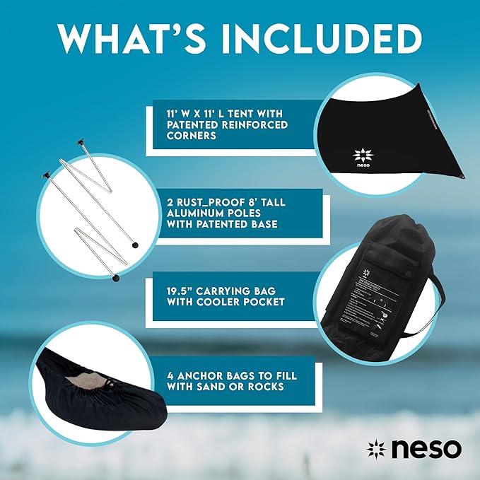 Neso Gigante - Portable Beach Tent - Ideal to Enjoy with Family and Friends - UPF 50+