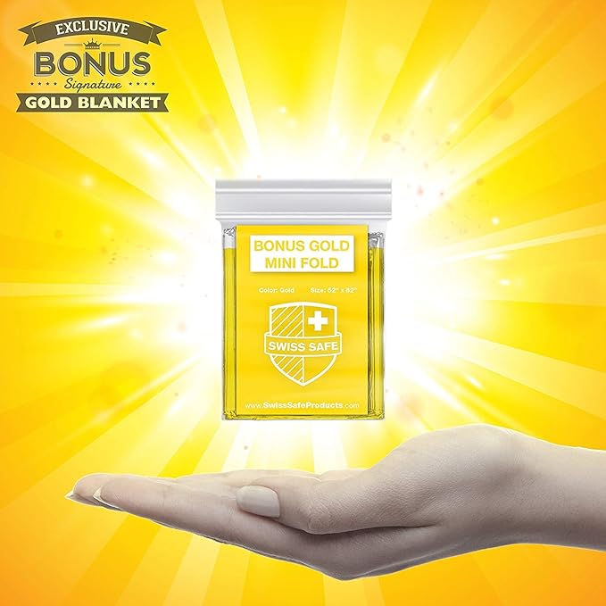 Swiss Safe 4 Pack Mylar Emergency Blankets for Survival - Compact & Insulated for Cold Weather