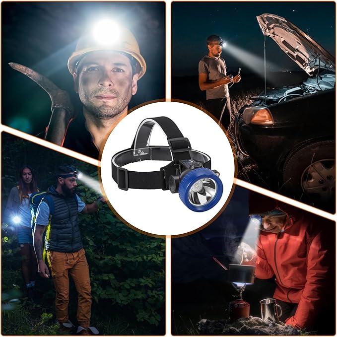 Mining Headlight Rechargeable Cap Lamp, 7 LEDs Super Bright Explosion Proof Hard Hat Light, Coon