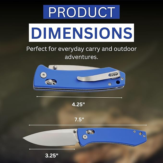 Rite Edge Premium Folding Pocket Knife 4.25" With Stainless Steel Blade, G10 Handle, Belt Clip