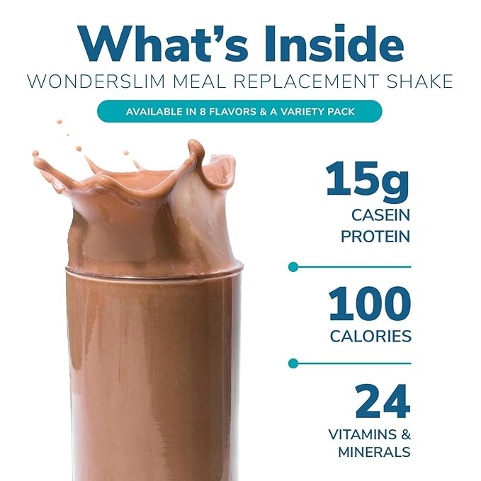 WonderSlim Meal Replacement Shake, Mocha Cream, 15g Protein, 24 Vitamins & Minerals, Gluten Free