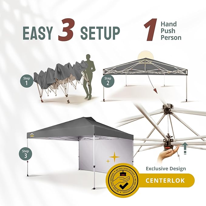 CROWN SHADES 12x12 Pop Up Canopy Tent Instant Commercial with 150D Silver Coated Fabric Including 1