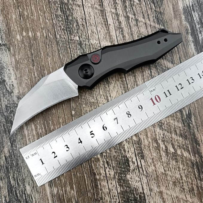 HUAAO Push Button Knife, Spring Assisted Opening, EDC Folding Pocket knives For Men,2.08 inch
