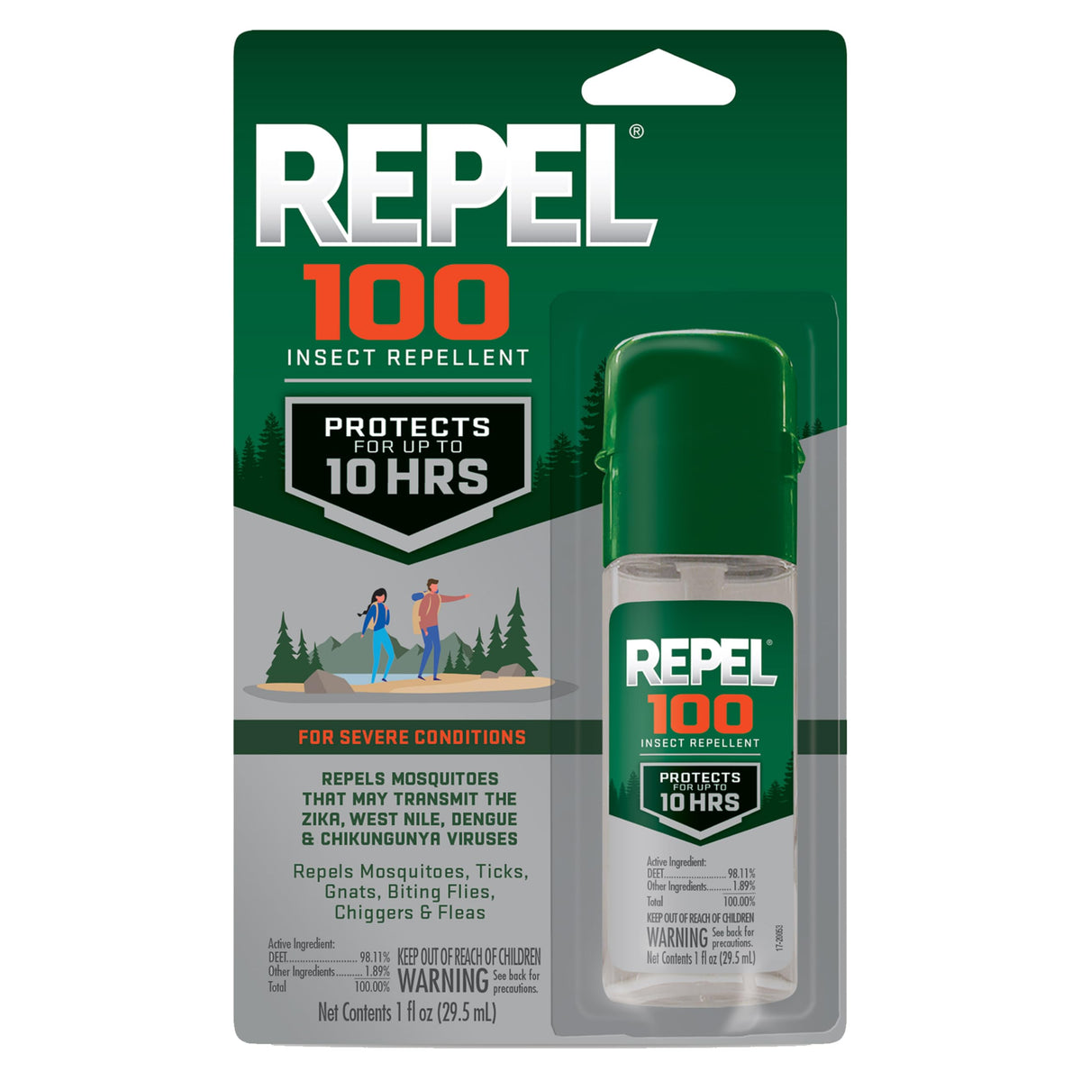 Repel 100 Insect Repellent, 1 Ounce, With DEET, 10-Hour Protection Long-Lasting Insect Repellent
