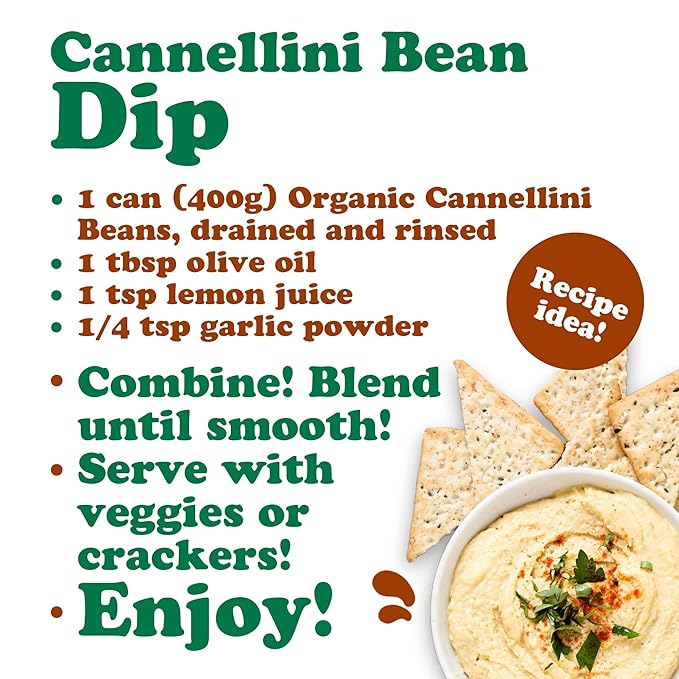 Food to Live Organic Italian Canned Cannellini Beans, 14 oz (Pack of 8) - Unsalted Non-GMO White