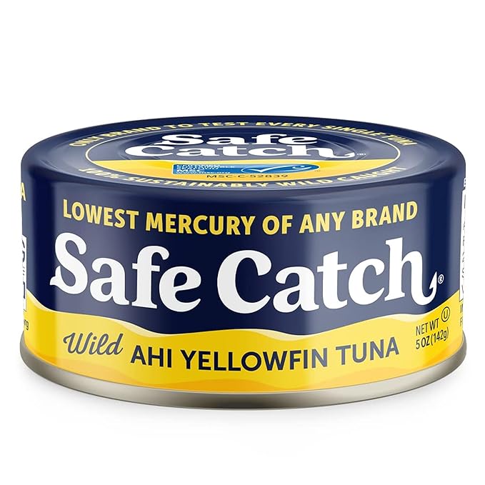 Safe Catch Wild Ahi Yellowfin Tuna Fish Canned, Wild Caught, Lowest Mercury, Lean Protein, Omega 3