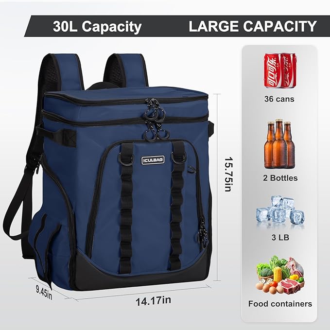 Beach Cooler Backpack for Men 36cans Insulated Backpack Cooler Lunch Bag for Women Camping Hiking