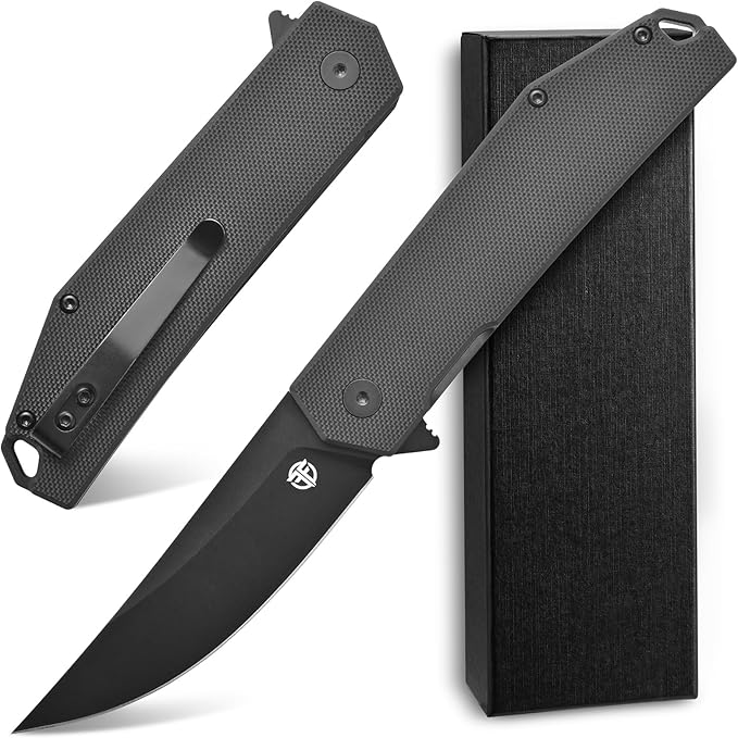 FF18 Folding Pocket Knife,AUS-8 Steel Blade G10 Handle EDC Tool Knife for Outdoor