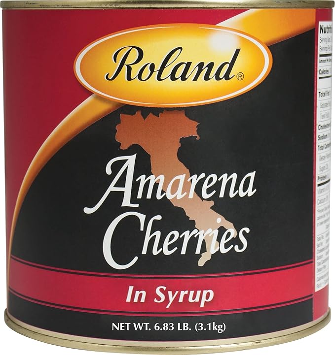 Roland Foods Whole Pitted Amarena Cherries in Syrup, Specialty Imported Food, 6.83 Pound Can, Pack