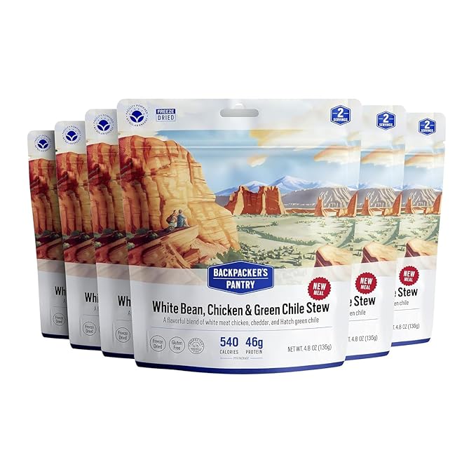 Backpacker's Pantry White Bean, Chicken, and Green Chile Stew | Freeze Dried Backpacking & Camping