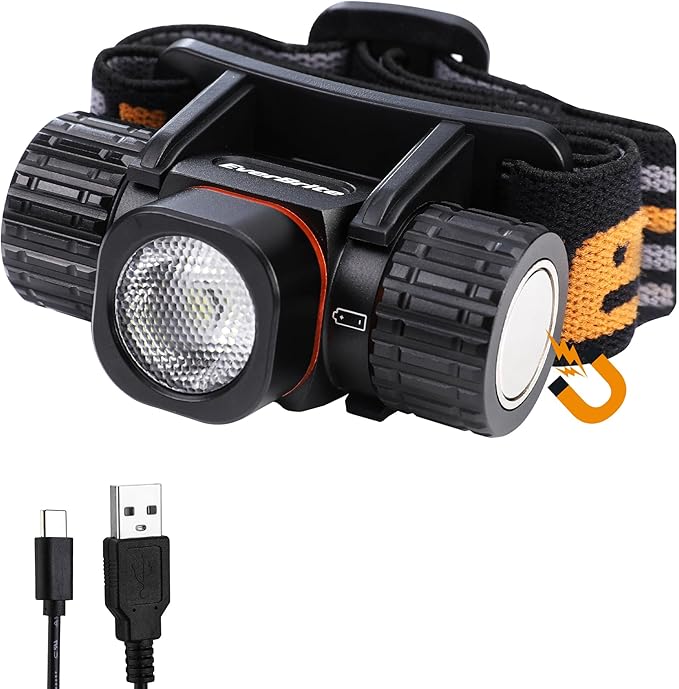 EverBrite Rechargeable Headlamp, 500 Lumen LED Rechargeable Headlight with 4 Light Modes, Magnetic