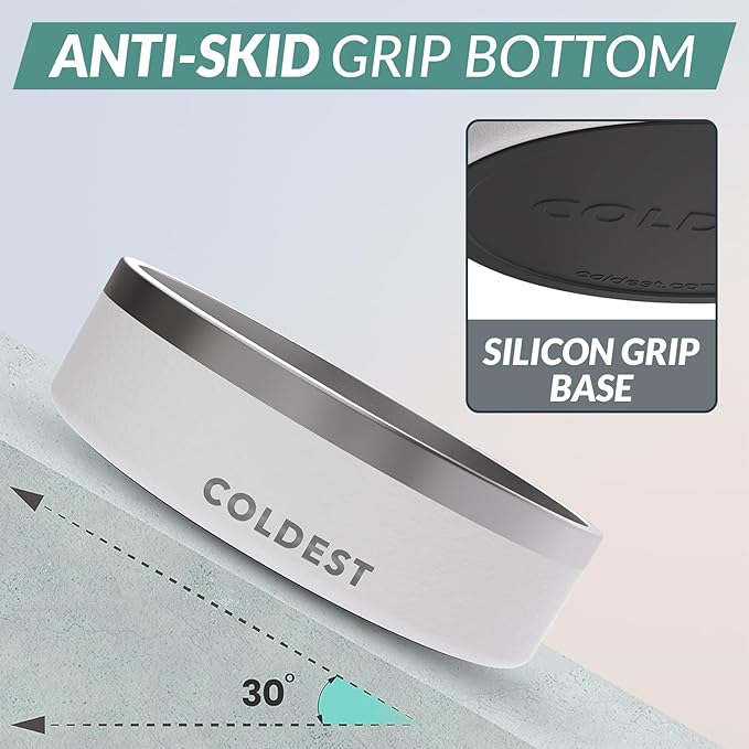 Coldest Dog Bowl - Anti Rust Metal, Non Slip, 3 Layers Insulated Stainless Steel Dog Bowls - Spill