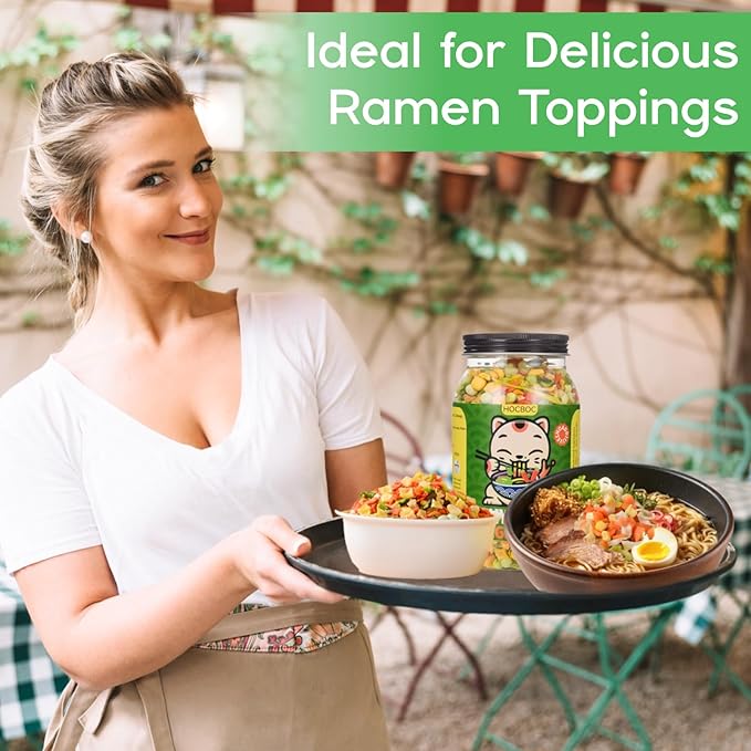 Freeze Dried Mixed Dehydrated Vegetables - 10.58oz Natural Ramen Toppings Vegetable Flakes, No