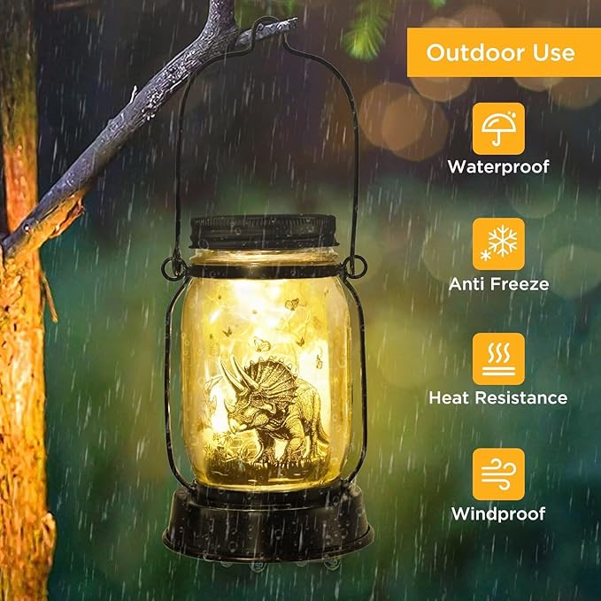 kyoryuger Dinosaur Gifts for Women/Men Triceratops Lovers Solar Lantern Mom Birthday, Mothers Day
