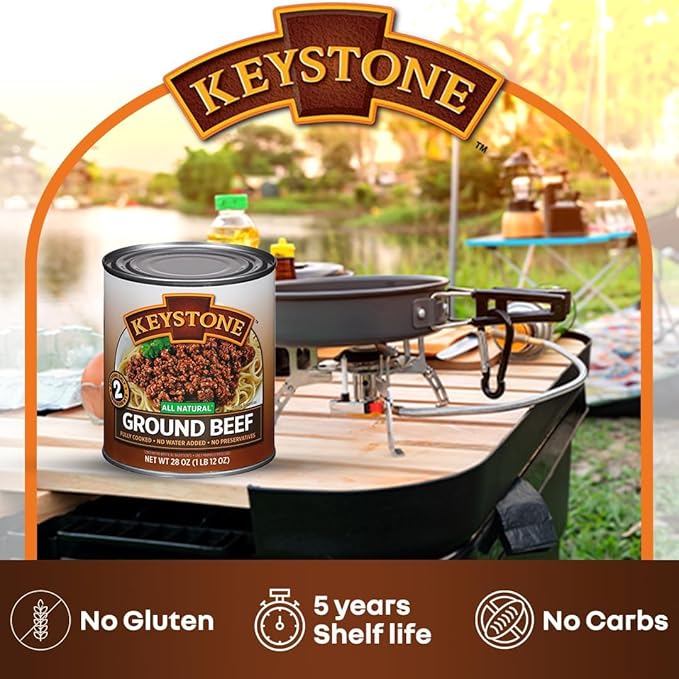 Keystone Meats Variety Pack – 12 Cans of All Natural Fully Cooked Canned Meat (3 Beef, 2 Chicken, 2