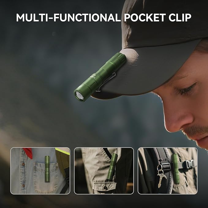 S21X Mini EDC Flashlight Rechargeable with Clip, 880 Lumens Super Bright AA Pocket Flashlight