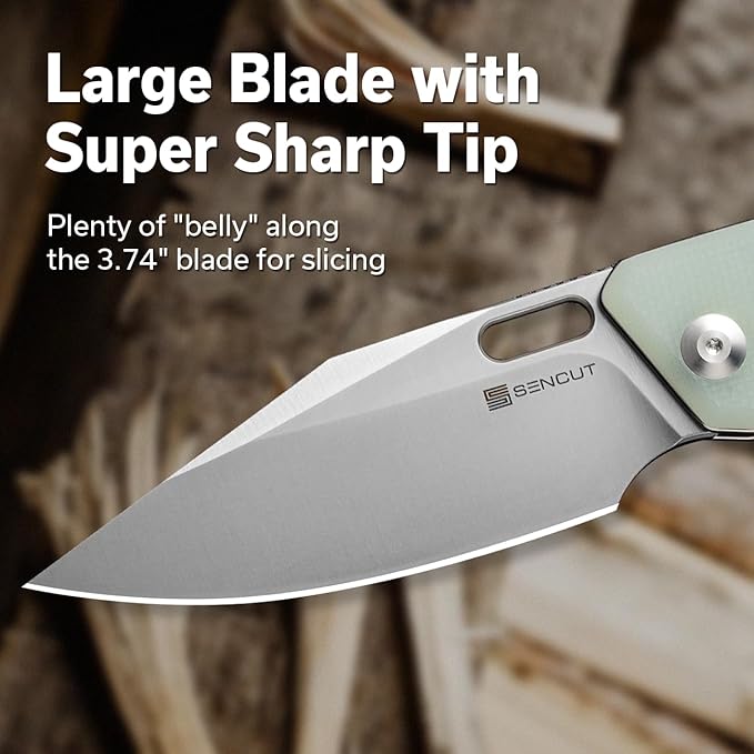 SENCUT GlideStrike Pocket Knife for EDC, Folding knife with Thumb Hole Openning, Textural Coarse