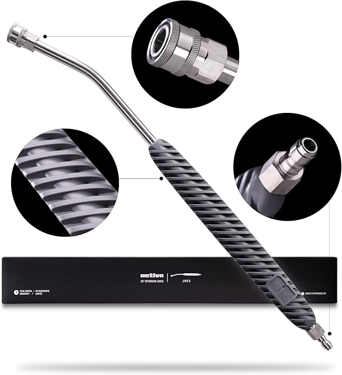 ACTIVE Pressure Washer Lance with 20°, 304 Stainless Power Washer Extension Wand for Car Wash