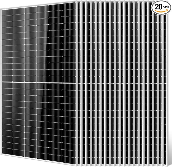 SUNGOLDPOWER 550W Solar Panel 20PCS,Monocrystalline,High Efficiency,IP68 Waterproof for Charging
