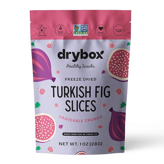 Drybox Freeze Dried Fig Slices | 100% Natural Fruit | Freeze Dried Fig Source | No Sugar &